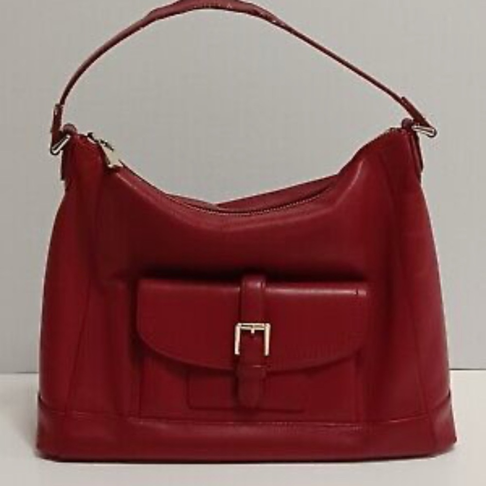 VTG Leather Coach Charlie Hobo Classic Dark Red Shoulder Bag